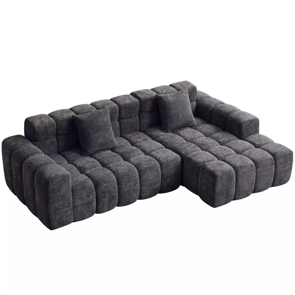 Canapé d’angle modulable en velours