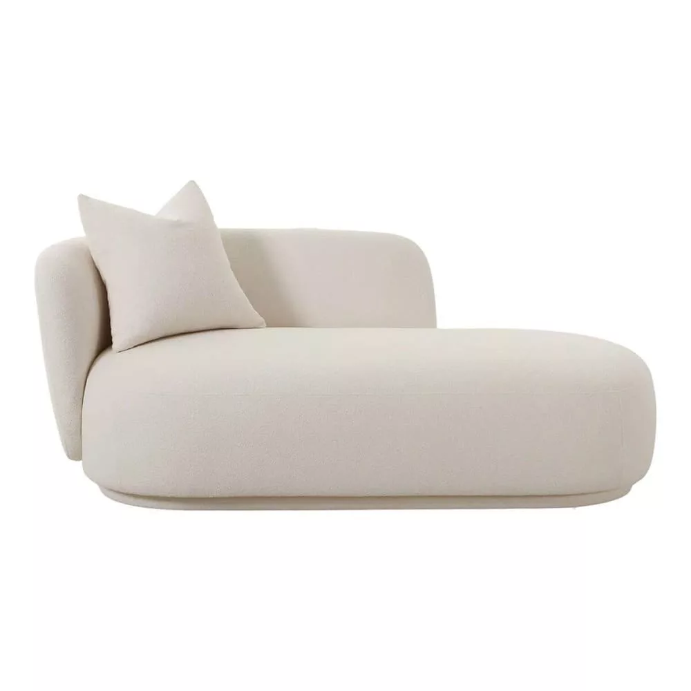 Méridienne tissu bouclettes avec 1 coussin