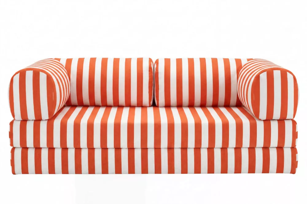 Canapé tissu rayé 3 places