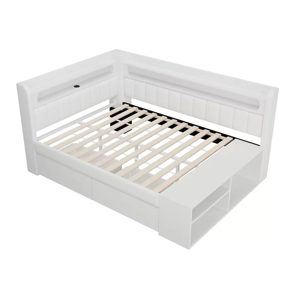 Canapé-lit rembourré avec led et usb