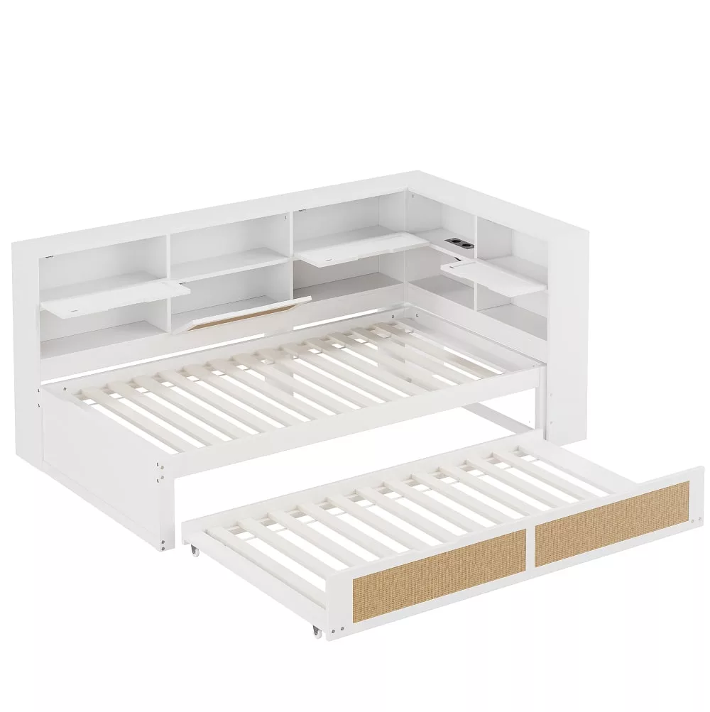 Canapé-lit en pin avec ports usb
