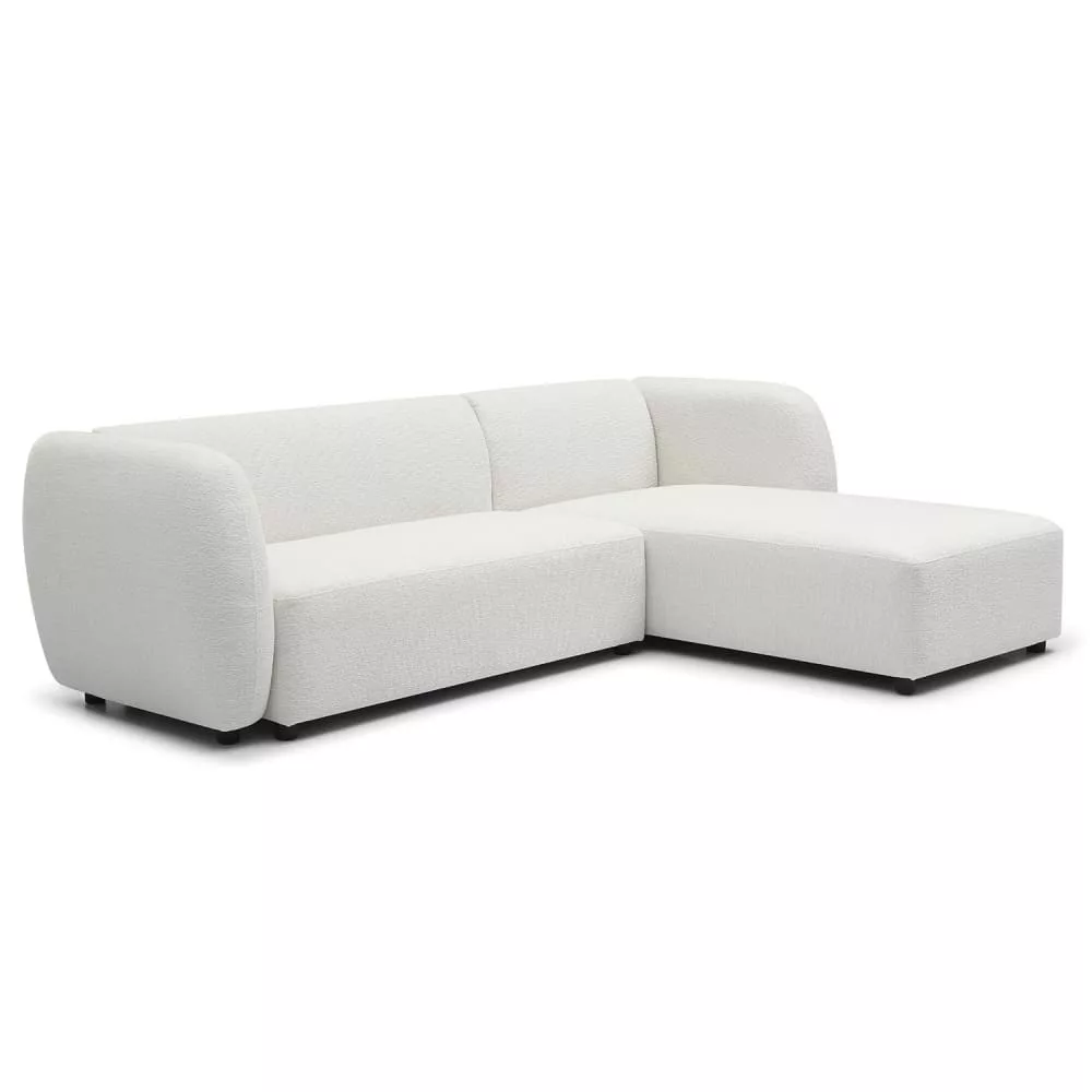 Canapé d'angle réversible moderne tissu bouclette