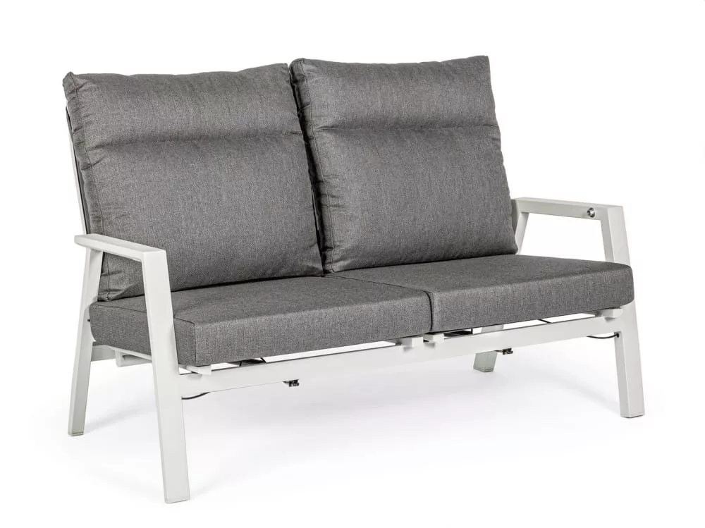 Canapé inclinable 2 places en aluminium et textilène