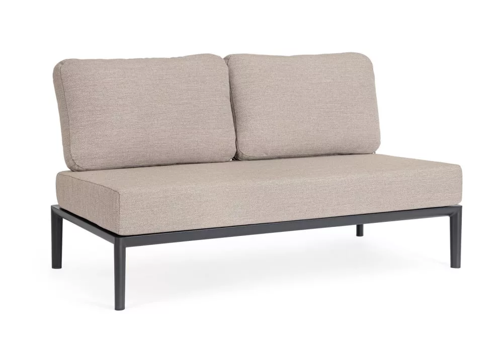 Canapé modulaire 2 places en aluminium