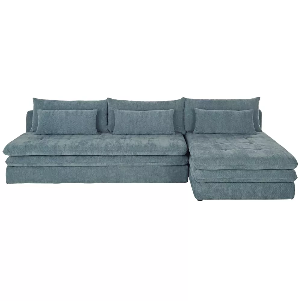Canapé d'angle convertible 3/4 places en tissu recyclé