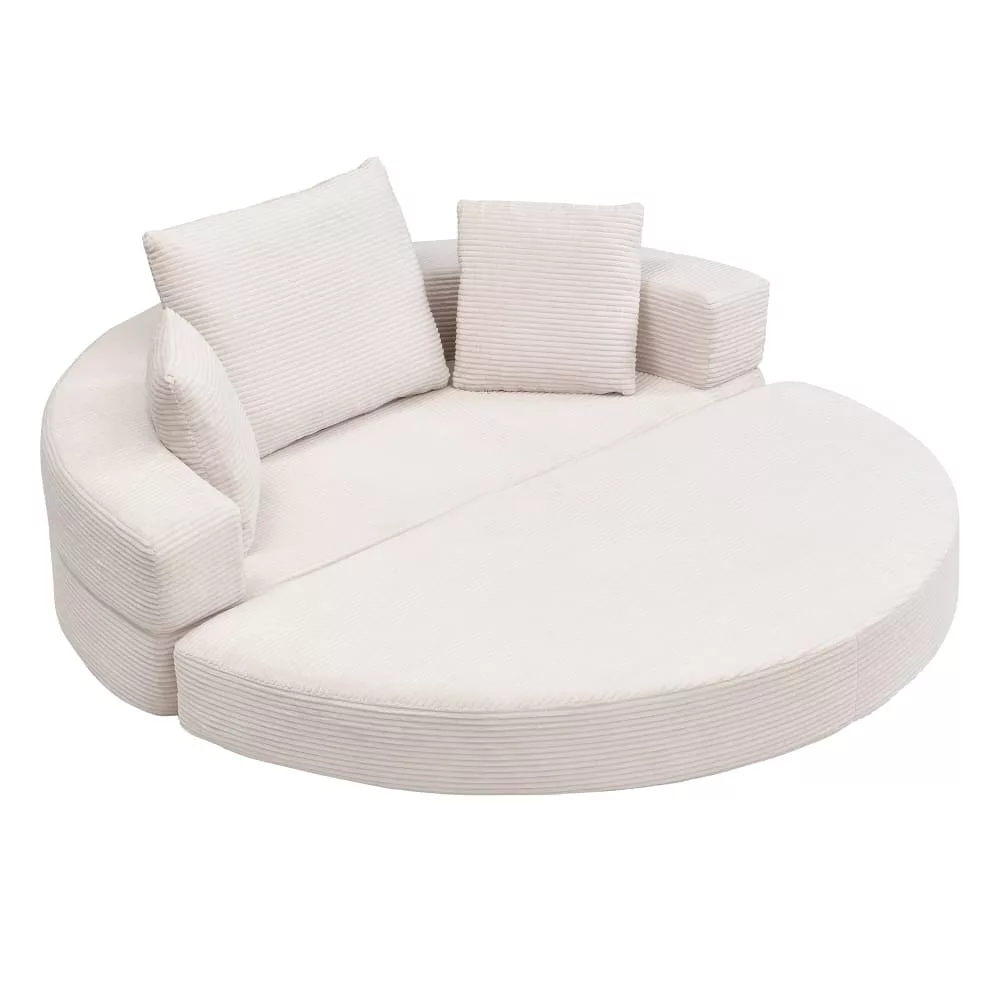 Canapé-lit modulable en velours convertible en lit ovale