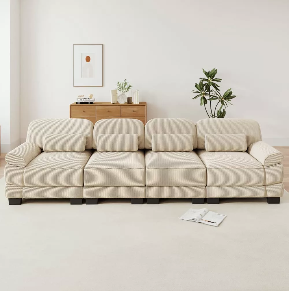 Canapé modulable 4 places avec coussin