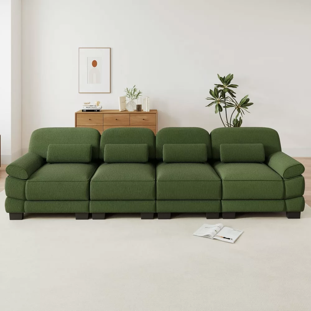 Canapé modulable 4 places avec coussin