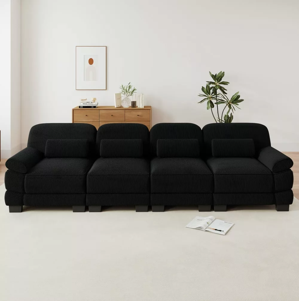 Canapé modulable 4 places avec coussin