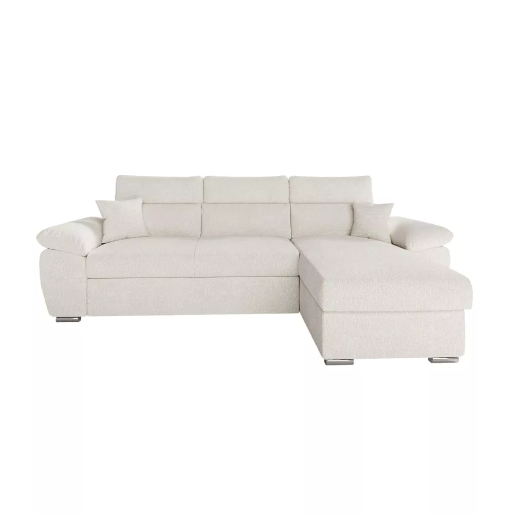 Canapé d'angle reversible convertible en tissu bouclette – Komeco