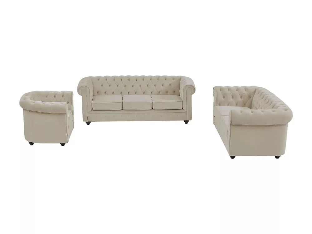 Ensemble canapé fauteuil velours