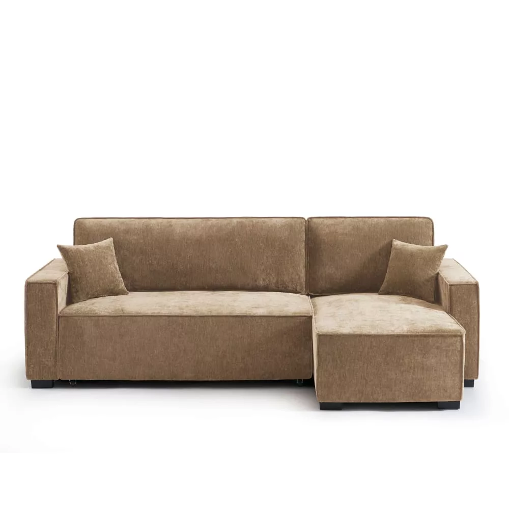 Canapé d'angle convertible en tissu 4 places Gavi