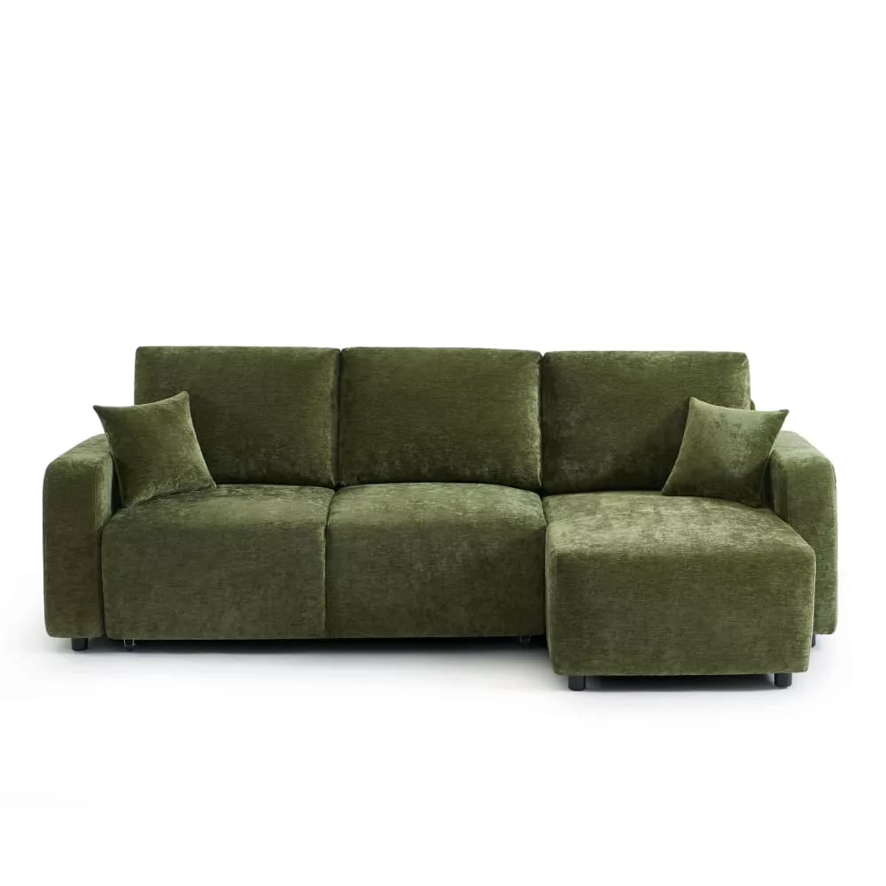 Canapé d'angle convertible en tissu 4 places Livio