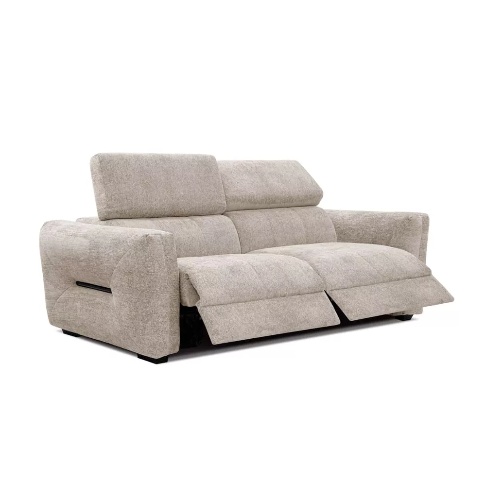 Canapé 3 places avec 2 relax électriques tissu Calvera