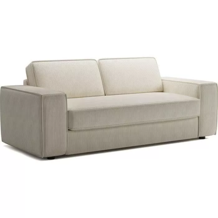 Canapé convertible express en velours côtelé – matelas 14cm