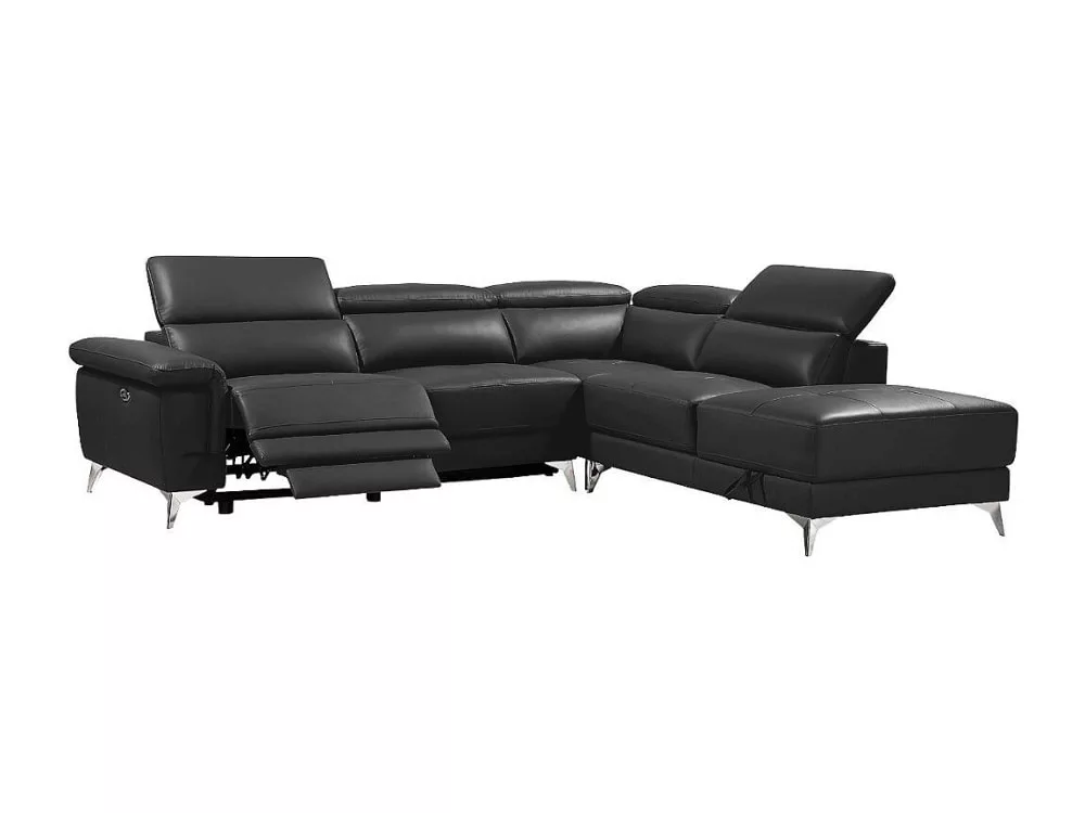 Canapé d'angle cuir 5 places Pascaline
