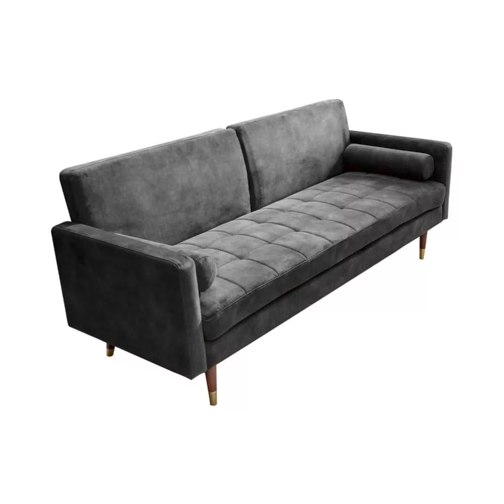 Canapé convertible 3 places en velours de polyester Atelia