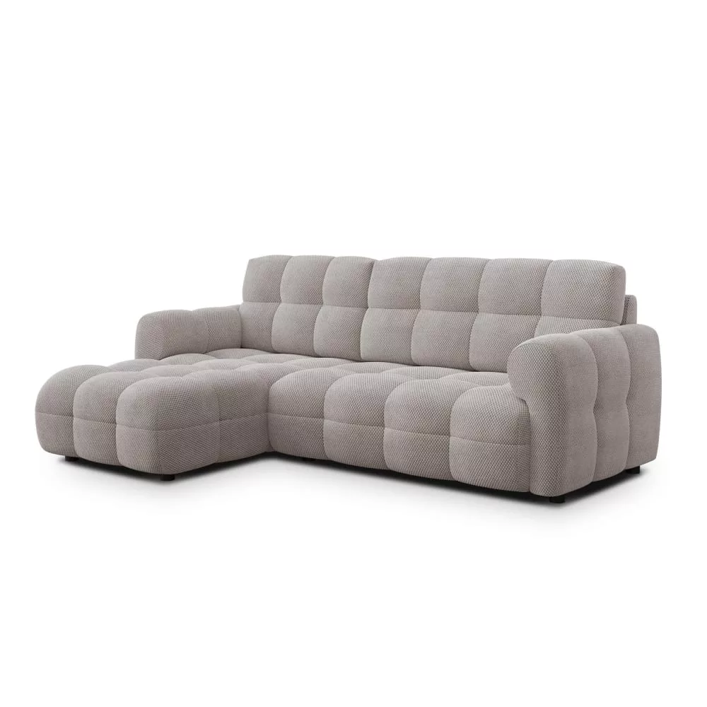 Canapé d'angle 3 places, tissu Mellow