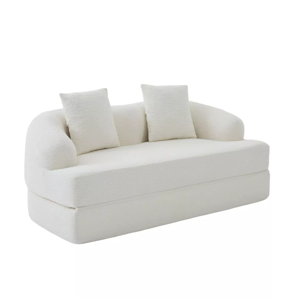 Canapé en chenille avec 2 coussins