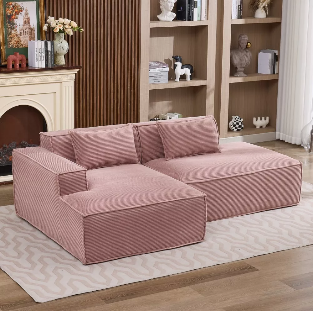 Canapé en polyester avec 2 coussins 235 cm