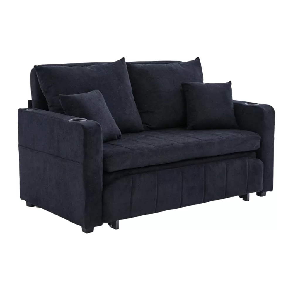 Canapé convertible en chenille avec rangement