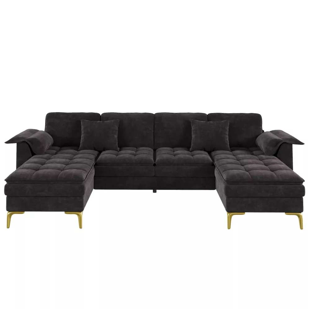 Canapé d'angle modulable en chenille