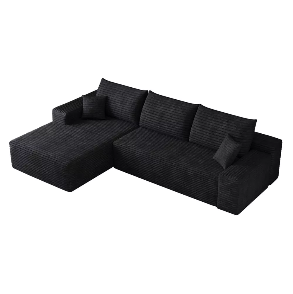 Canapé d'angle modulaire, velours côtelé