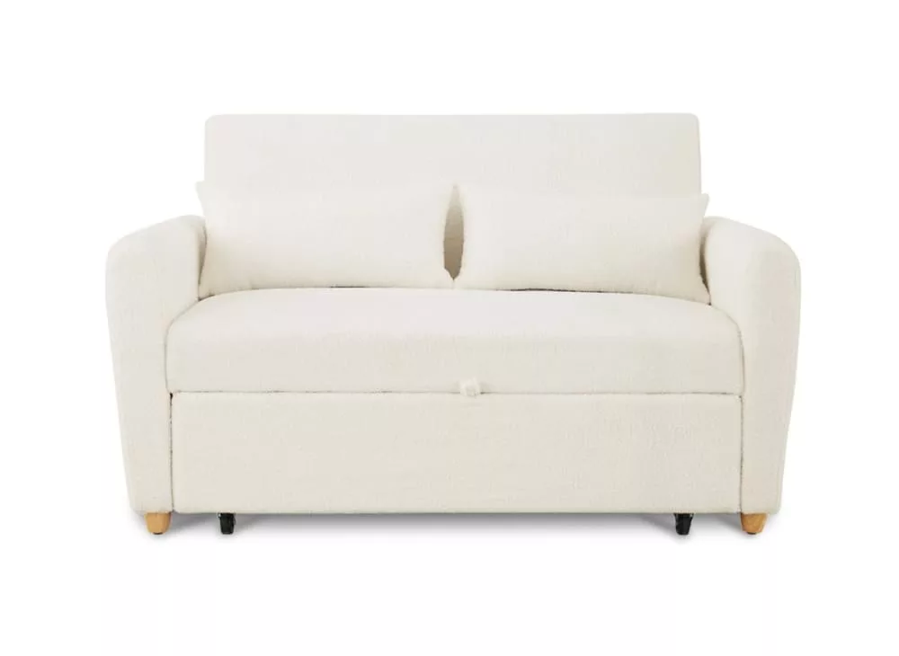 Canapé convertible scandinave en tissu bouclette