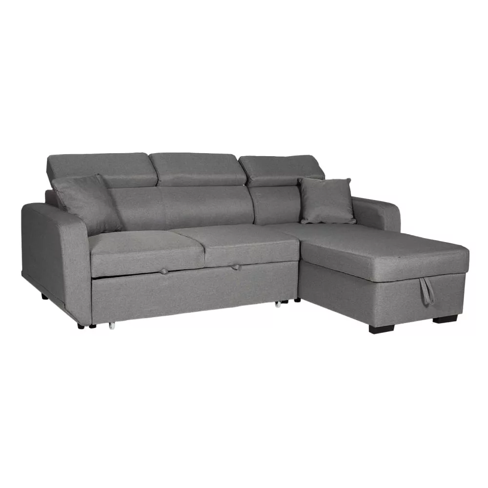 Canapé d'angle convertible 3 places en tissu Warren