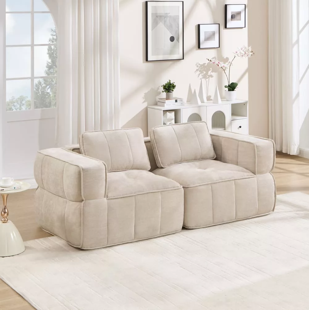 Canapé compressé modulable avec assise profonde