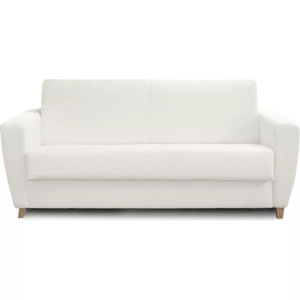 Canapé convertible express 3 places en tissu bouclette Leandro