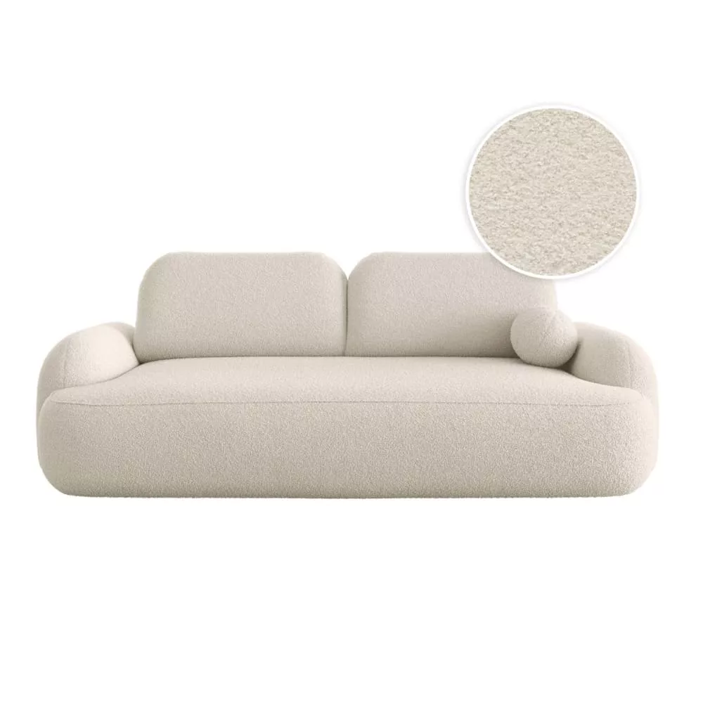 Canapé convertible 3 places milly avec coffre en tissu bouclette