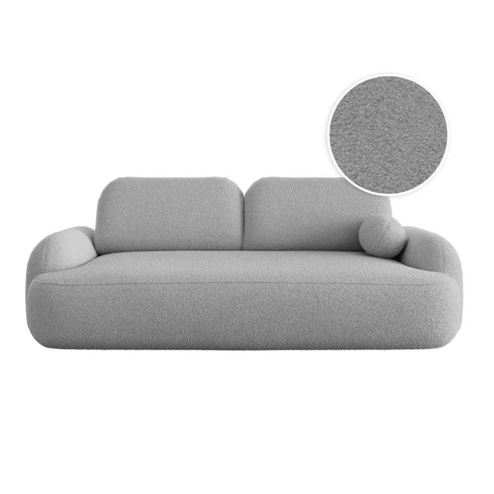 Canapé convertible 3pl milly avec coffre en tissu bouclette