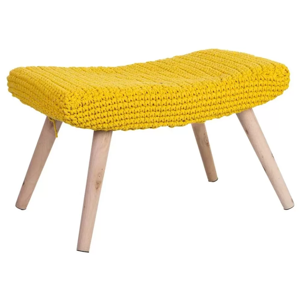 Banquette en bois et coton x 43h cm