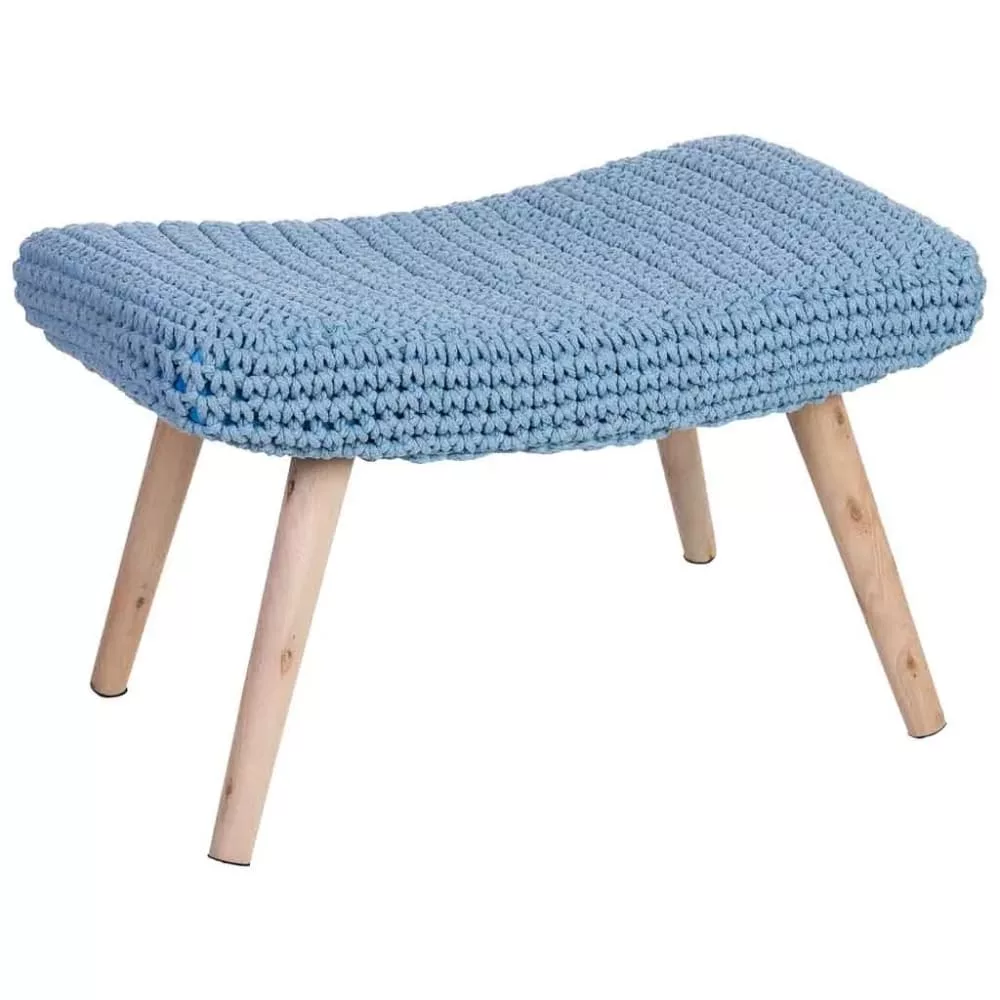 Banquette en bois et coton x 43h cm