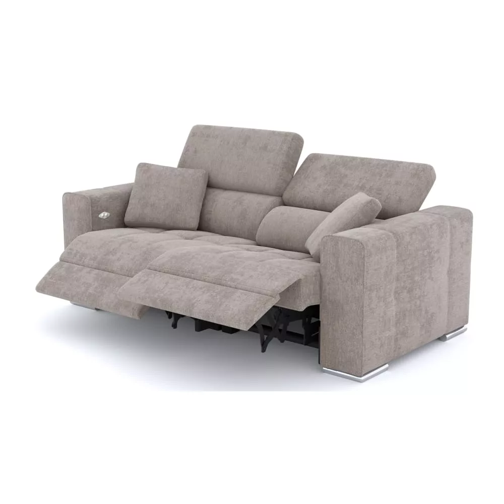 Canapé 3 places avec 2 relax électriques tissu Quartz