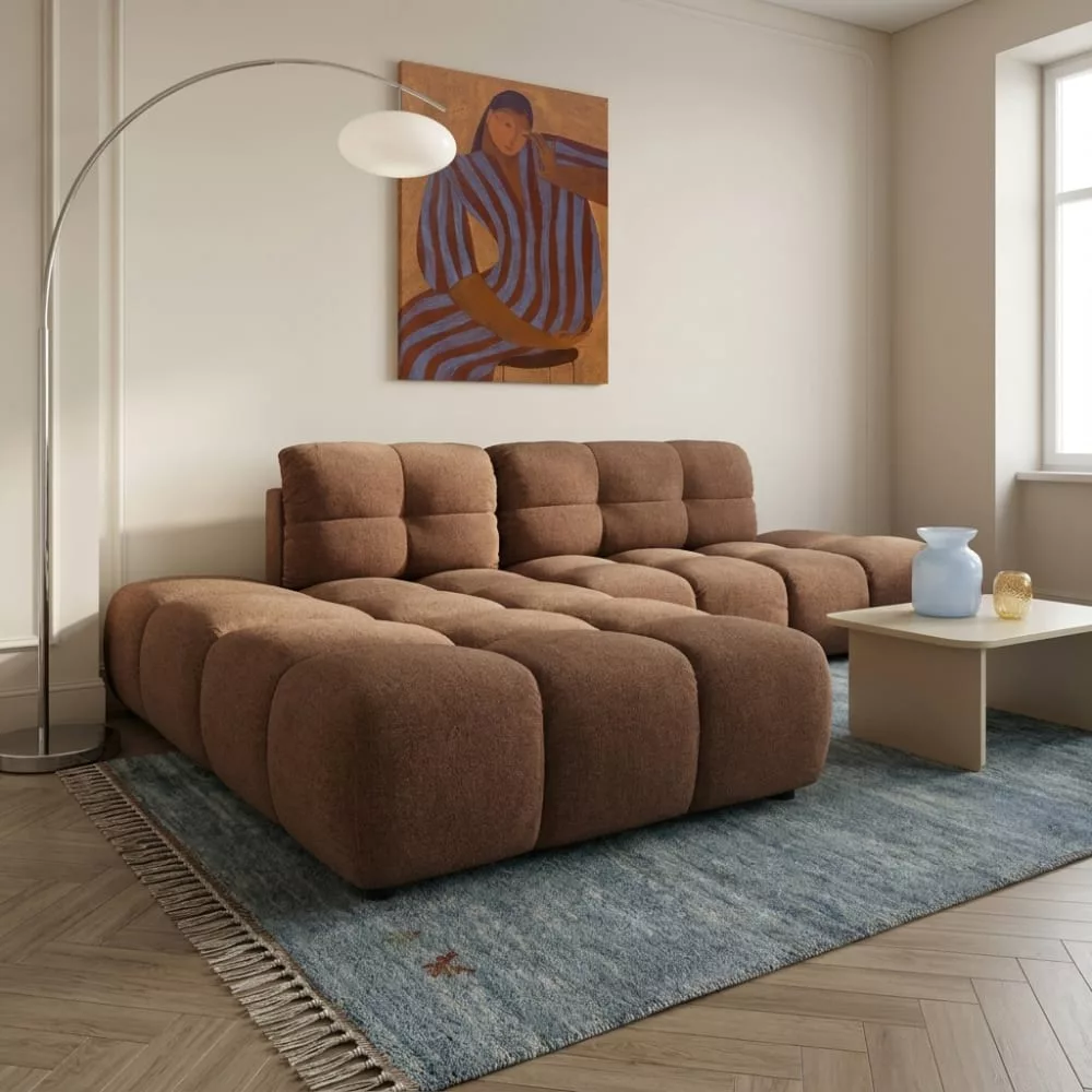 Canapé d'angle réversible en tissu 4 places Almera