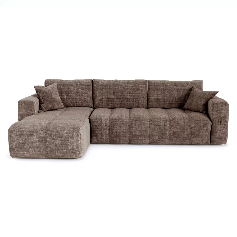 Canapé d'angle convertible express 5 places velours Vibe