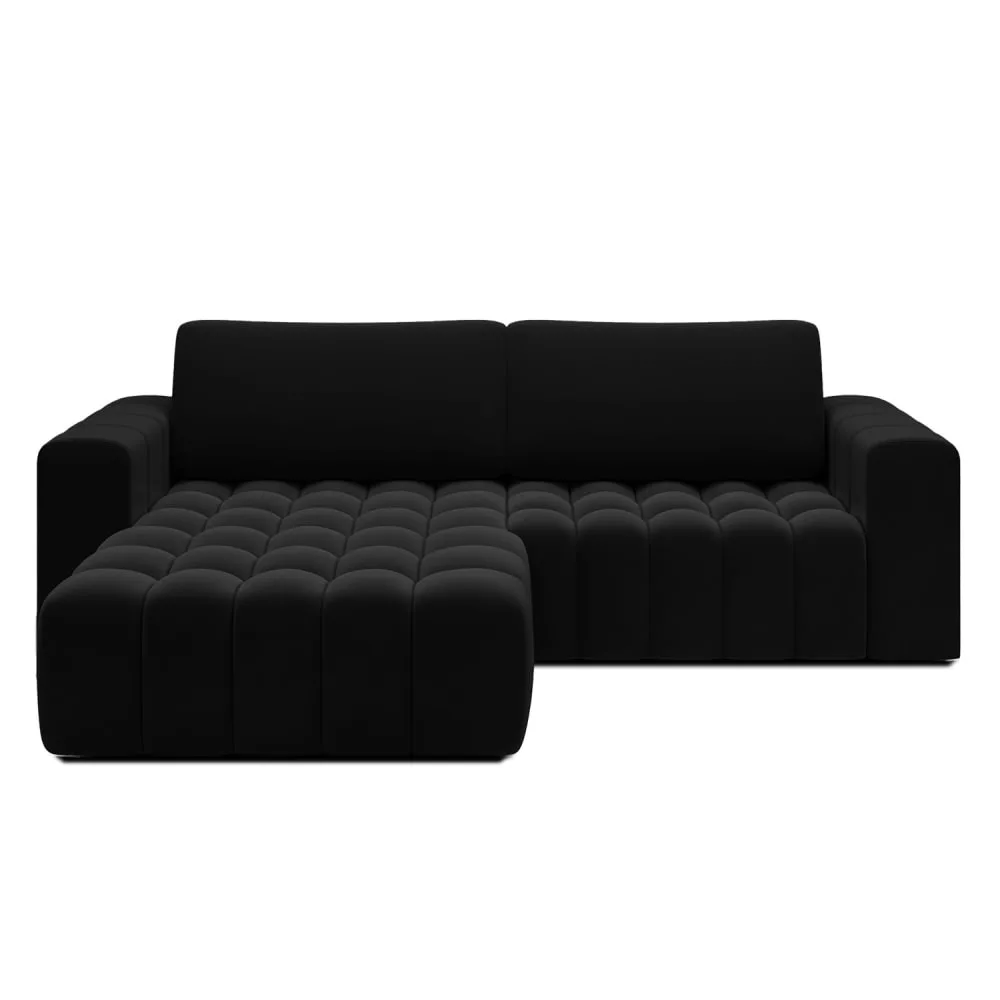 Canapé d'angle convertible 4 places en velours Clovis