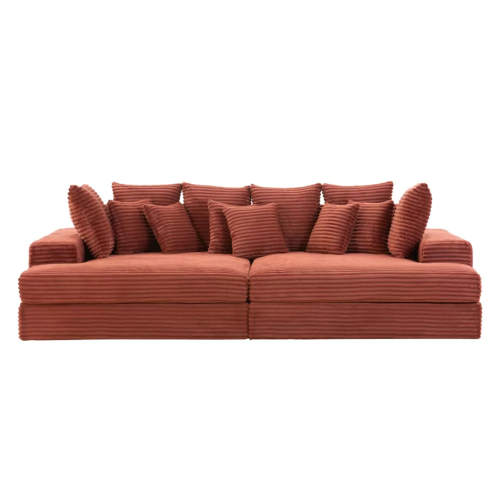 Canapé 4 places en velours côtelé – Assise profonde 115 cm