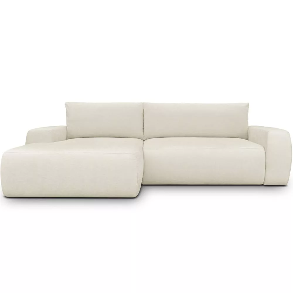 Canapé d'angle convertible 3 places en tissu chenille Sonny