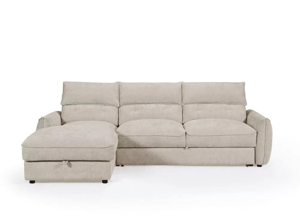 Canapé d'angle convertible avec coffre de rangement en velours