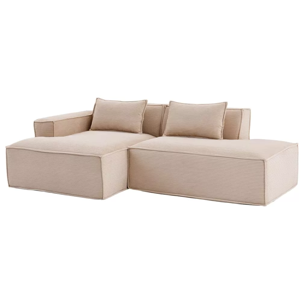 Canapé en polyester avec 2 coussins 235 cm