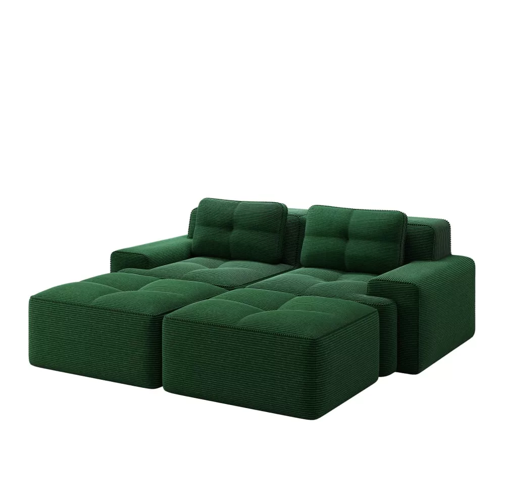 Canapé modulaire en velours côtelé avec assise profonde