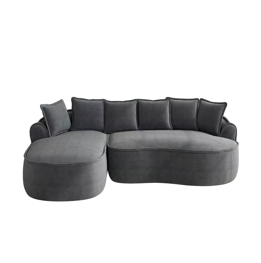 Canapé modulable en chenille avec méridienne