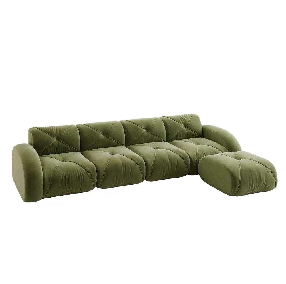 Canapé d'angle modulaire en chenille