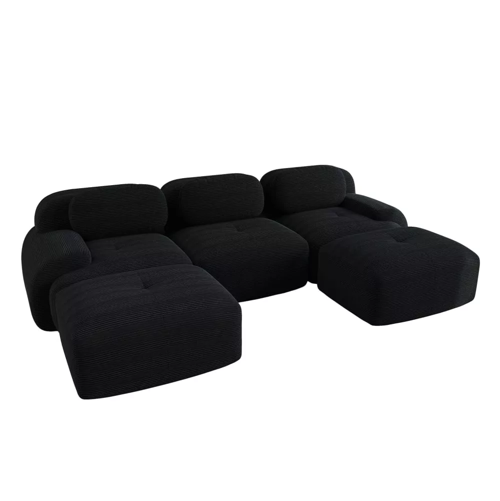 Canapé d'angle modulaire en velours côtelé avec mousse 32d