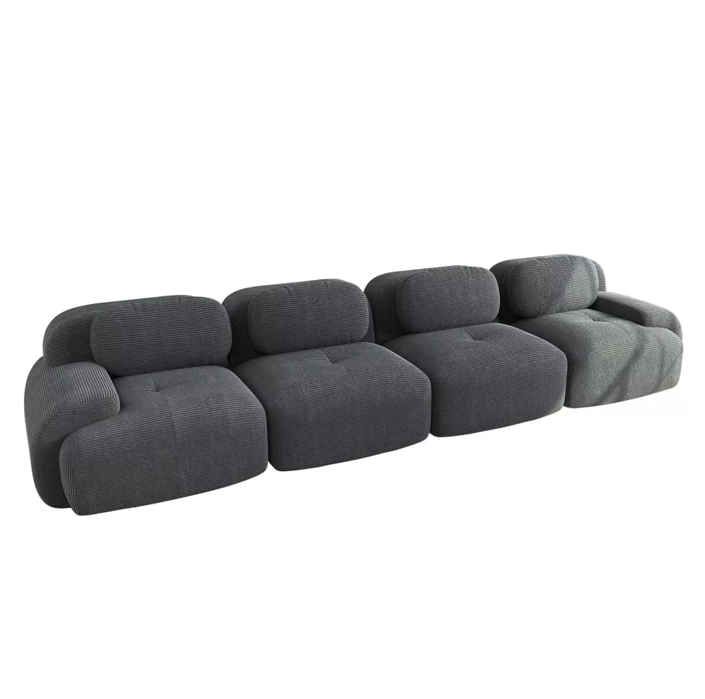 Canapé d'angle modulaire en velours côtelé avec mousse 32d