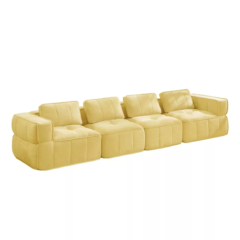 Grand canapé modulaire 4 places en mousse hd 32d, Noah
