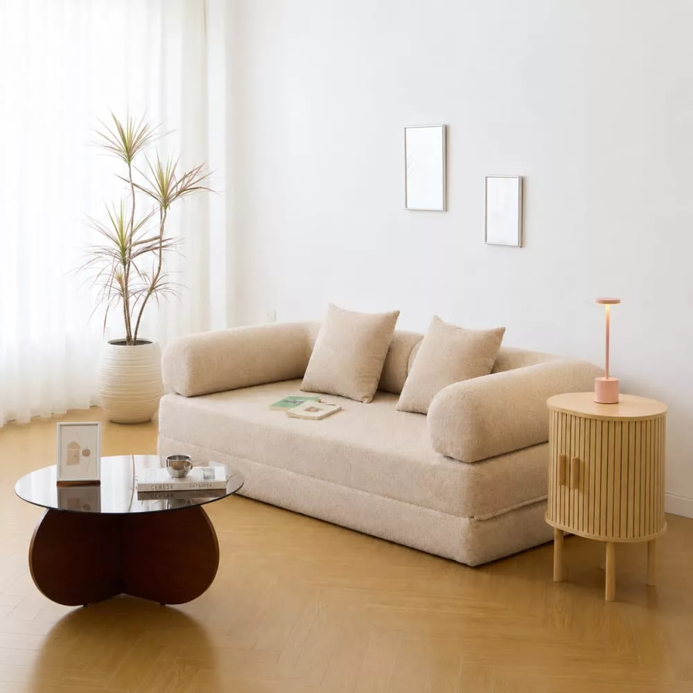 Canape lit convertible 3 personnes en tissu